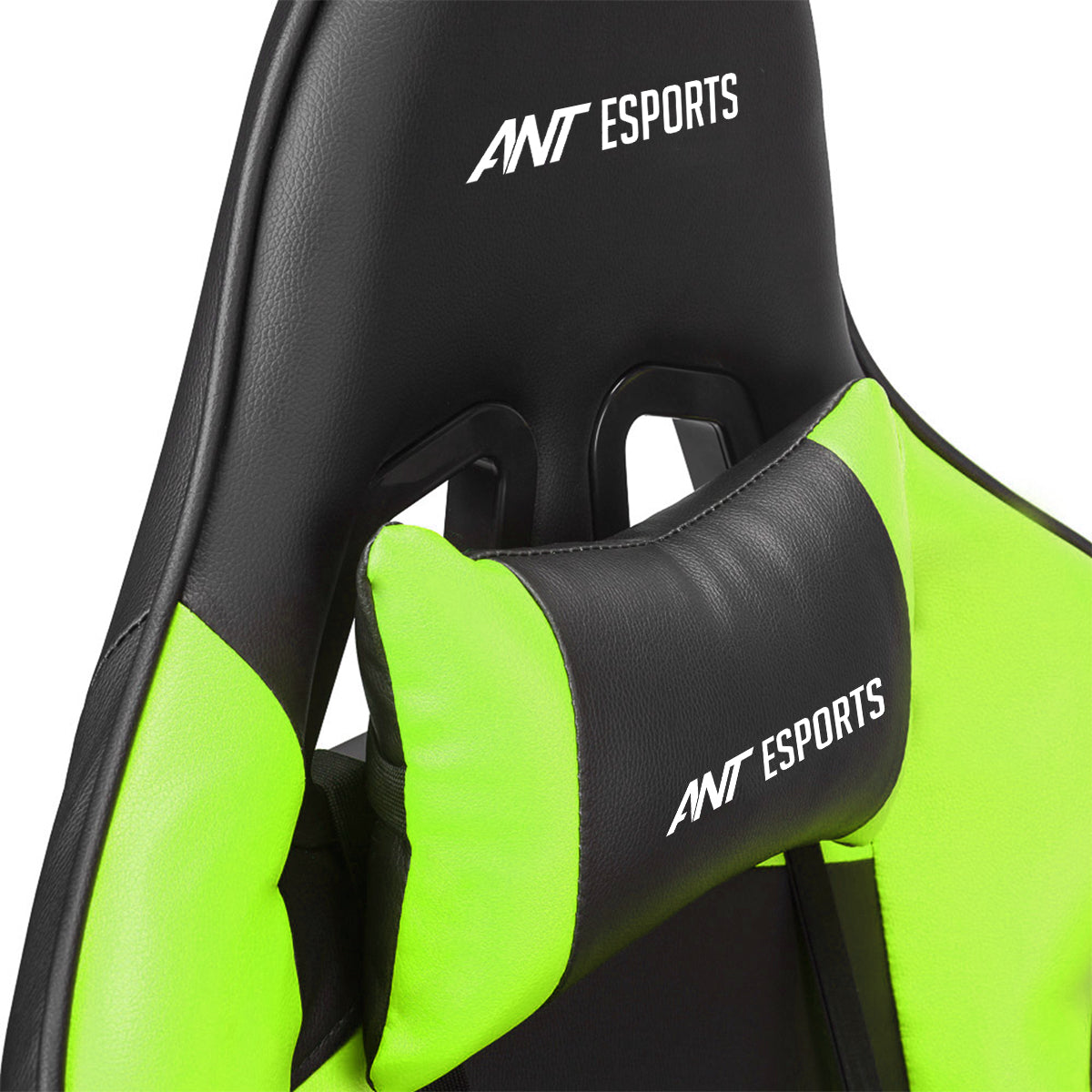 Ant Esports 9077 Ergonomic Black & Green Gaming Chair Head Support