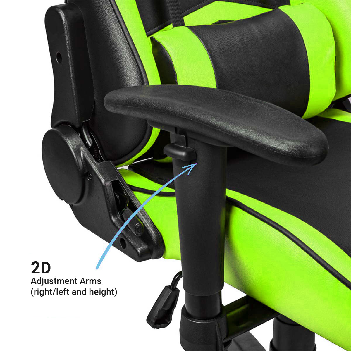 Ant Esports 9077 Ergonomic Black & Green Gaming Chair with 2D Adjustment Arms