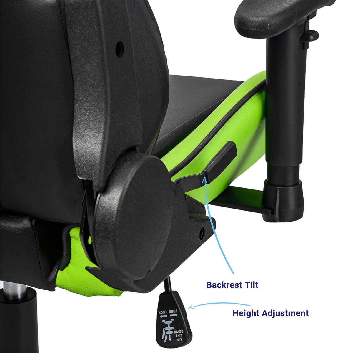 Ant Esports 9077 Ergonomic Black & Green Chair with Height Adjustment