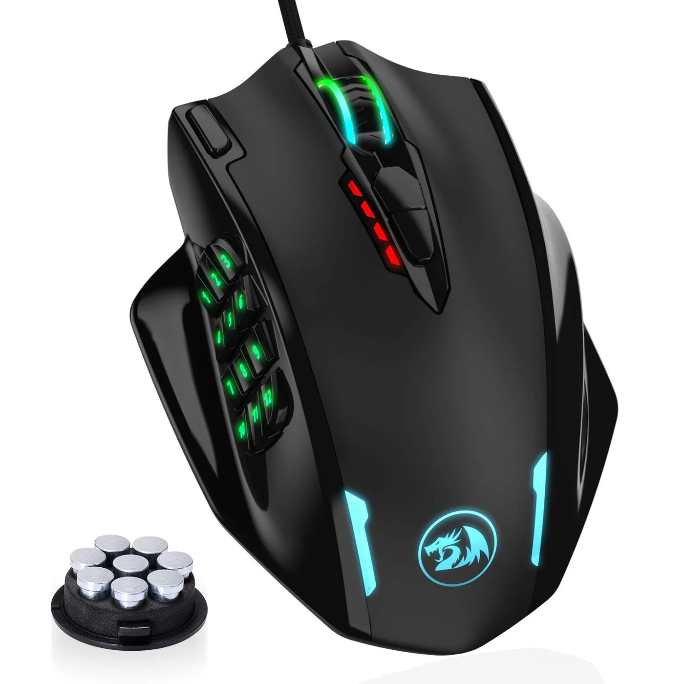 Redragon Impact M908 – RGB MMO Gaming Mouse (18 Buttons, 12 Side)