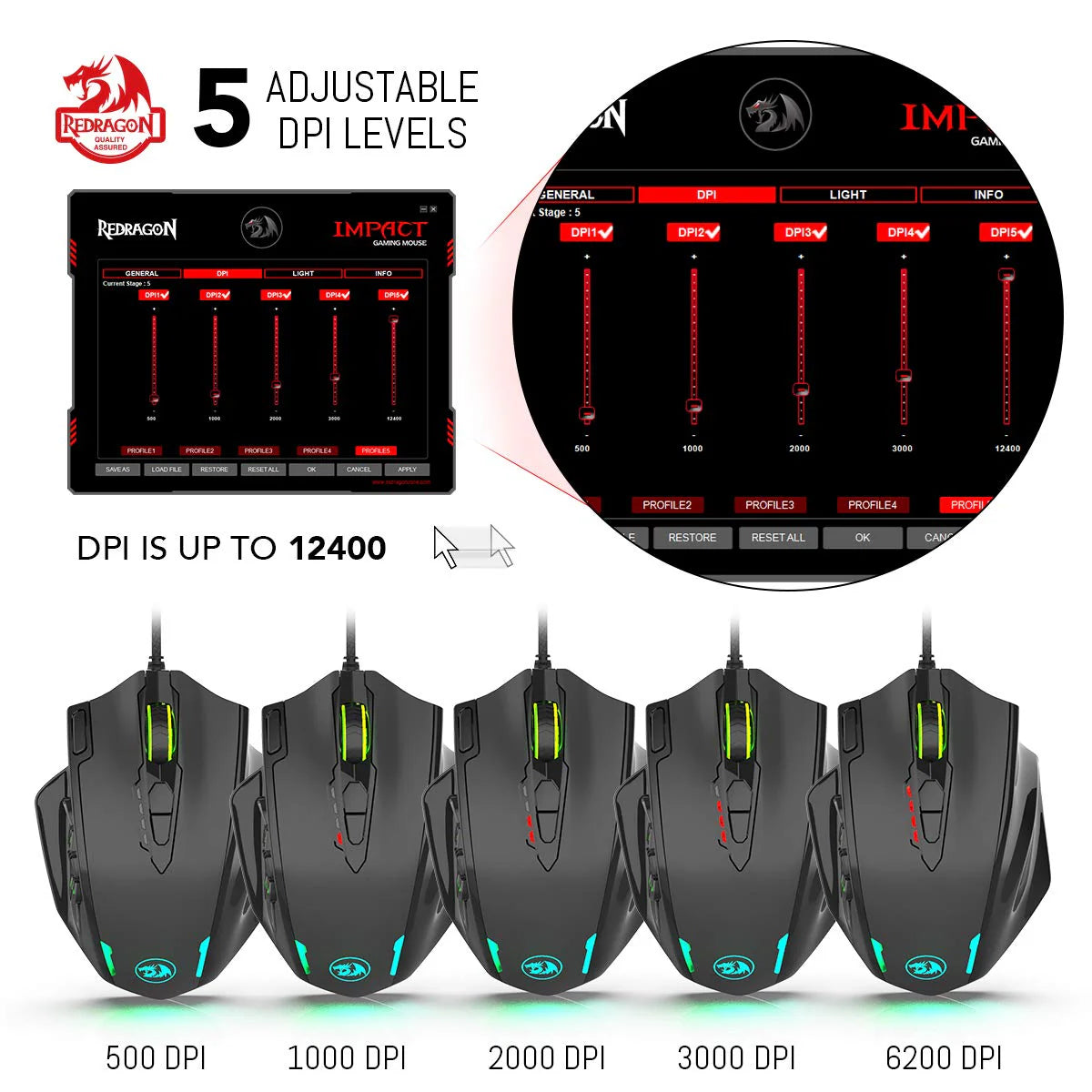 Redragon Impact M908 – RGB MMO Gaming Mouse (18 Buttons, 12 Side)