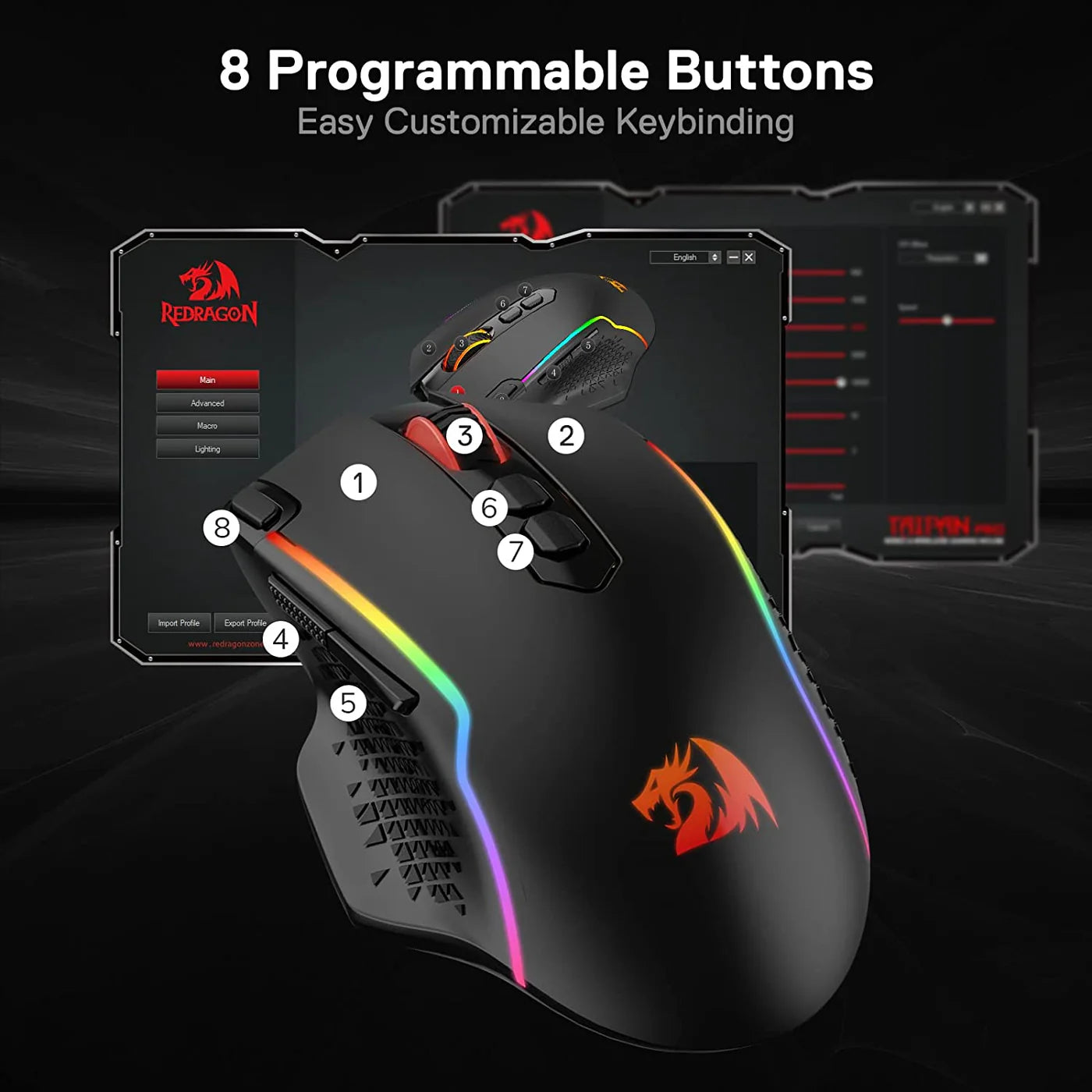 Redragon Taipan Pro M810 PRO RGB Wired & Wireless Gaming Mouse