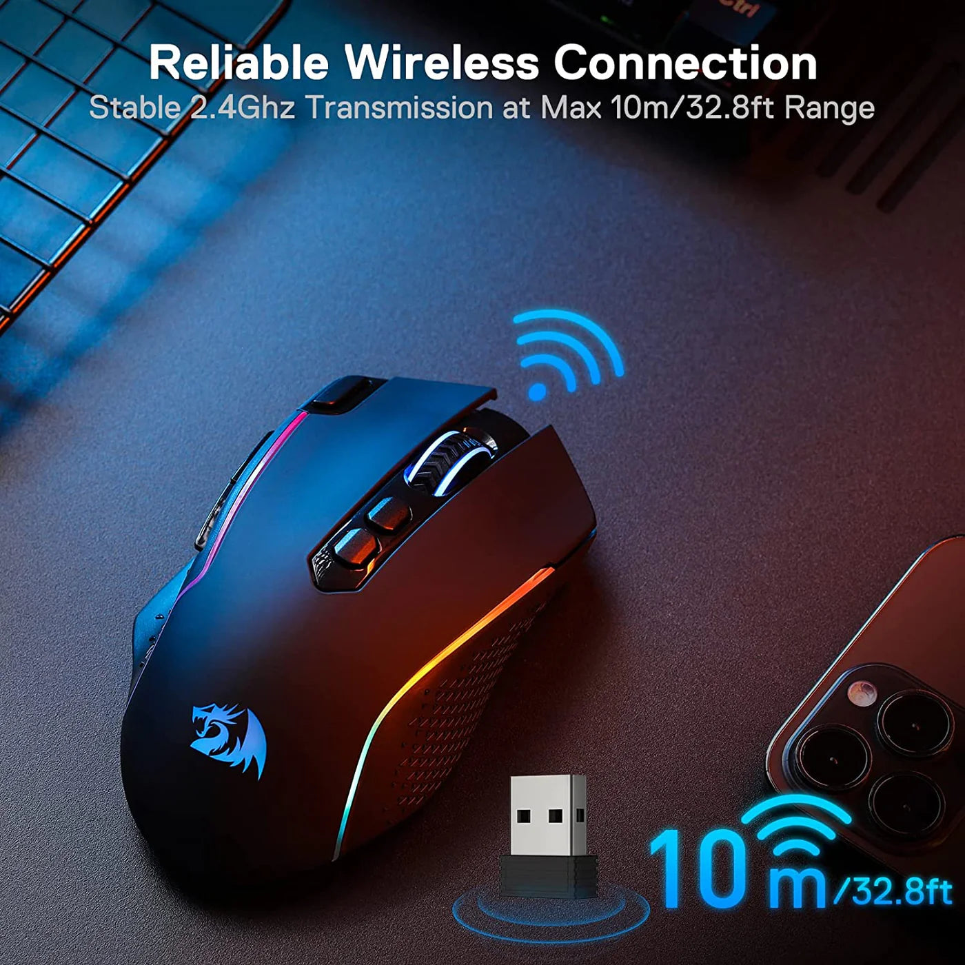 Redragon Taipan Pro M810 PRO RGB Wired & Wireless Gaming Mouse