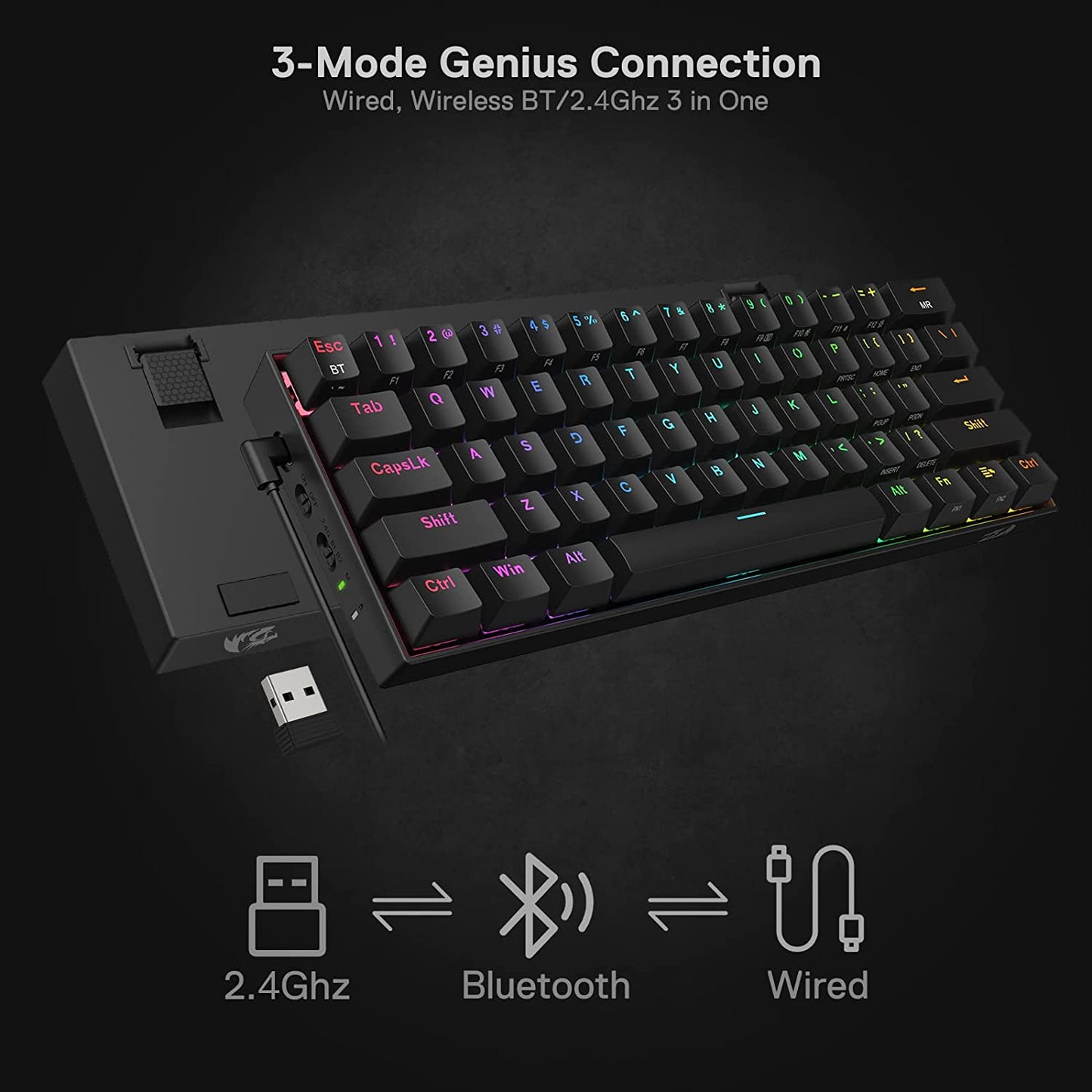 Redragon Draconic Pro K530 PRO 60% Wireless Mechanical Keyboard