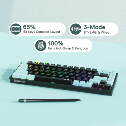 Redragon Castro K631 SE - 65% Wireless Mechanical Keyboard (Custom Switch)