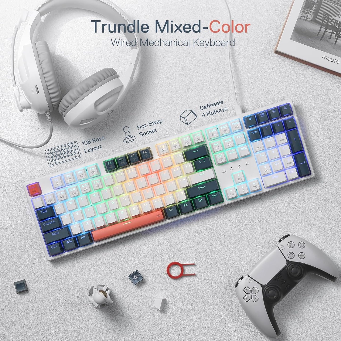 Redragon Trundle K668 - 104 Keys Wired Mechanical Keyboard