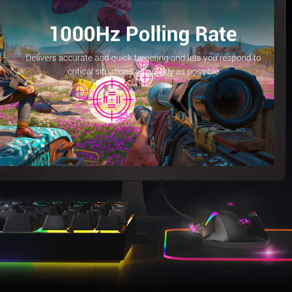 Redragon M601 RGB Centrophorus Wired Gaming Mouse
