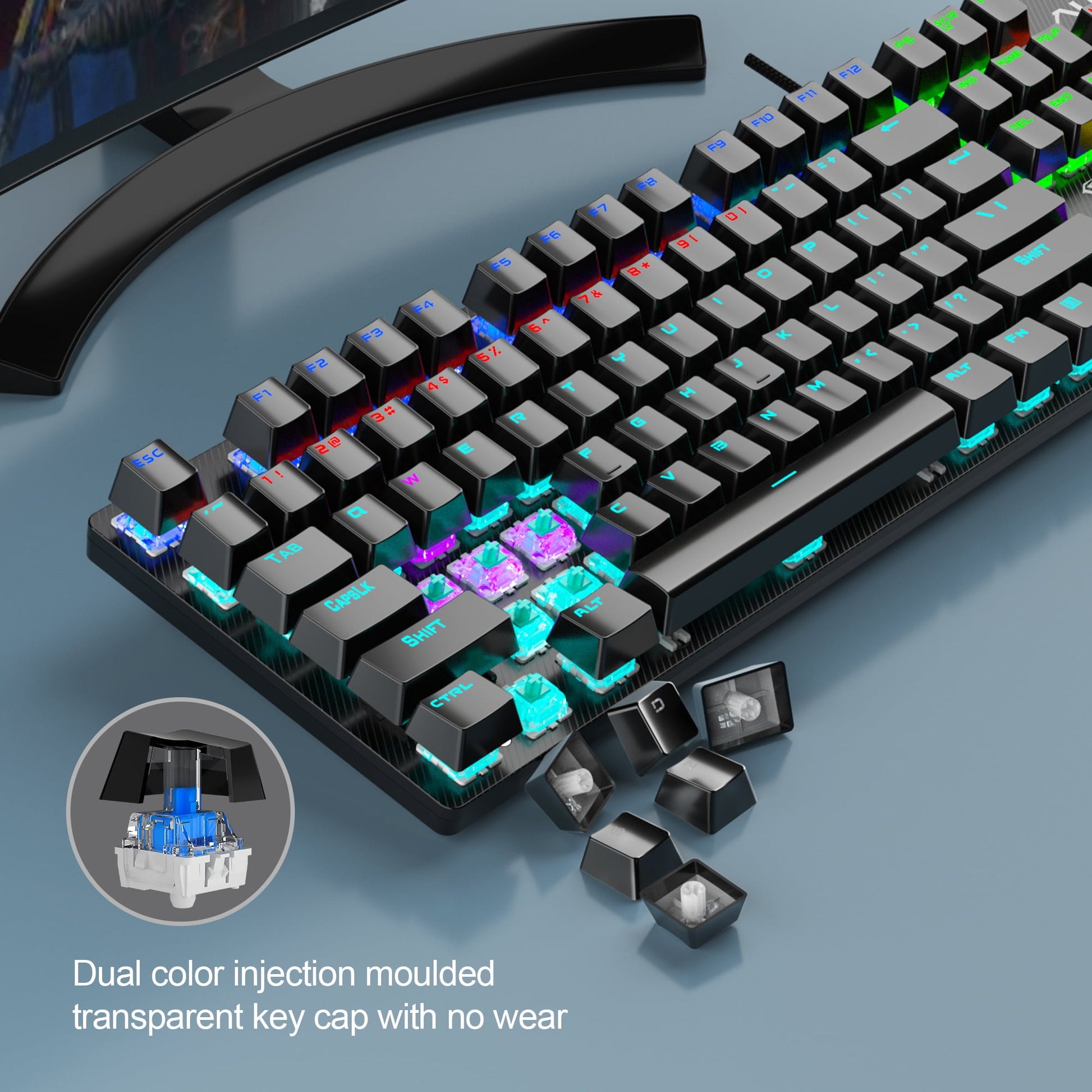 Gaming mechanical keyboard for PC – AULA S2022 with fast response switches