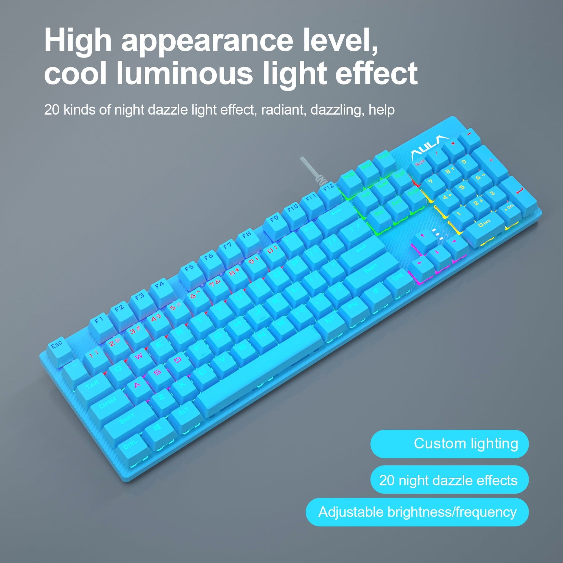 Best mechanical keyboard under budget – AULA S2022 with RGB lighting