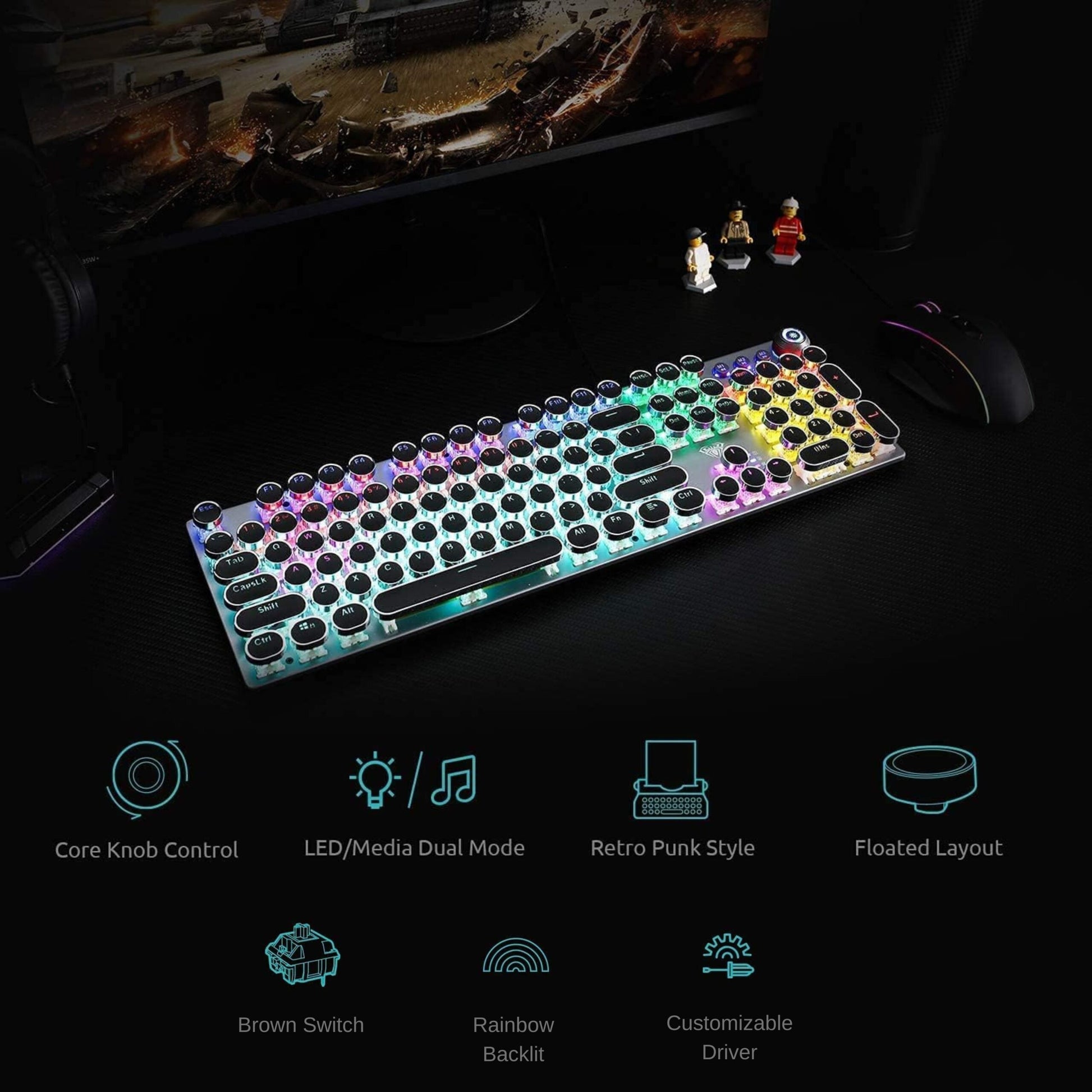 Best budget mechanical keyboard in India – AULA F2088 with RGB backlight