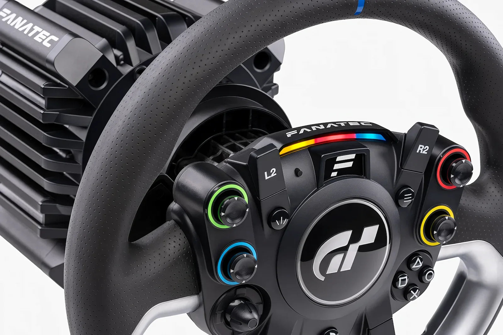Gran Turismo licensed Fanatec racing wheel compatible with PlayStation 5 and PC