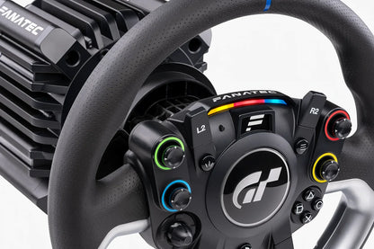 Gran Turismo licensed Fanatec racing wheel compatible with PlayStation 5 and PC
