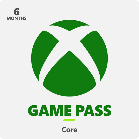 Xbox Game Pass Core subscription card with green logo on a white background