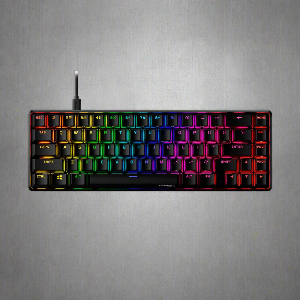 HyperX Alloy Origins 65% RGB Mechanical Gaming Keyboard - Red Switch Front View