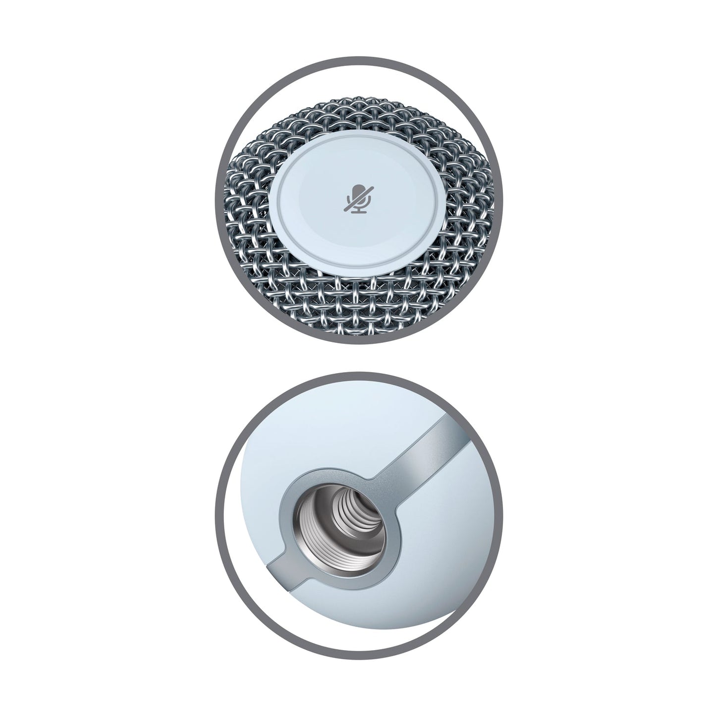 HyperX SoloCast Microphone (White) Button VIew