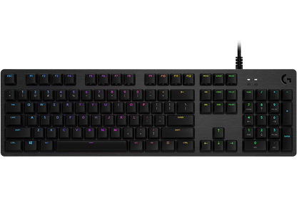 Logitech G512 Carbon Mechanical Gaming Keyboard with GX Blue switches and RGB lighting.