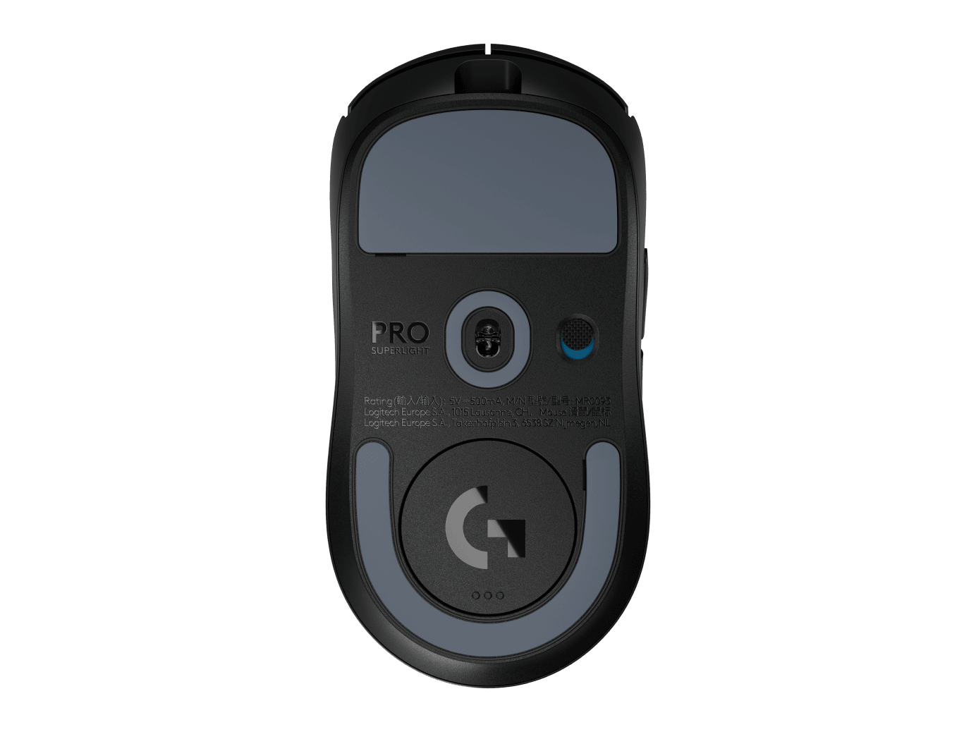 Logitech G Pro X Superlight 2 Wireless Gaming Mouse Bottom Down View