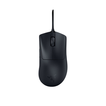 Razer DeathAdder V3 black wired gaming mouse featuring an ergonomic design, 30,000 DPI optical sensor, and precision performance for gamers.