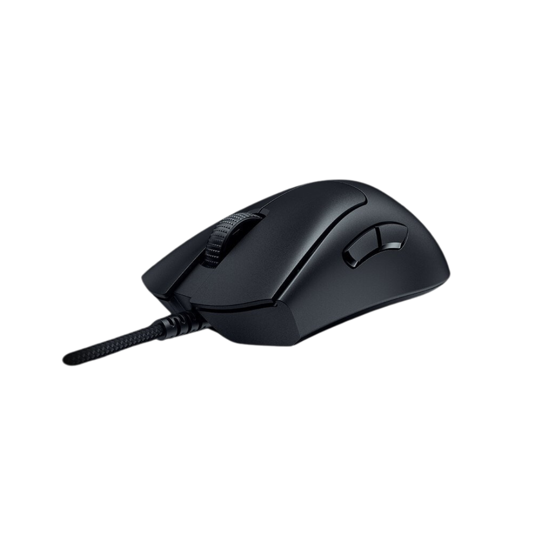 Close-up of Razer DeathAdder V3 mouse buttons with Razer Optical Mouse Switches, offering fast actuation and long-lasting durability.