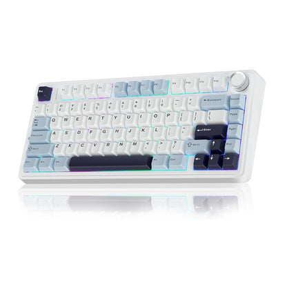 AULA F75 Wireless Tri-Mode Mechanical Gaming Keyboard – Ice Blue