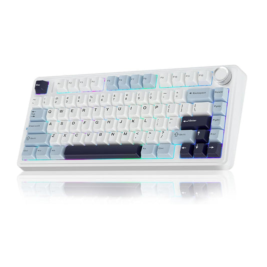 AULA F75 Wireless Tri-Mode Mechanical Gaming Keyboard – Ice Blue